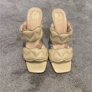 Vince Camuto Quilted Double Strap Heels